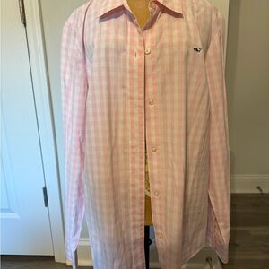 Vineyard Vines Pink Plaid Button Down Shirt ++